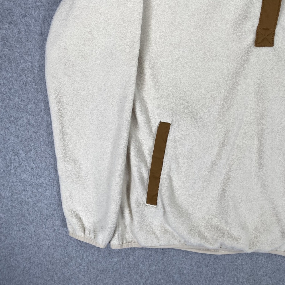 Columbia Fleece Pullover Womens Medium Cream Brown Snap Neck - Picture 4 of 16